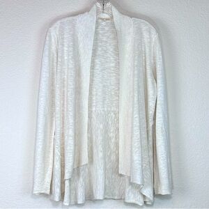 Eileen Fisher Open Front Drape Linen‎ Cotton Slub Lightweight Cardigan Small